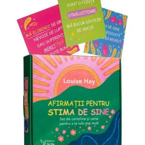 Afirmatii pentru stima de sine. Set de cartoline si carte pentru a te iubi mai mult