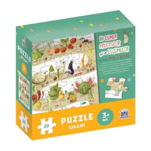 In lumea fructelor si a legumelor cu micul catel de usturoi - Puzzle gigant