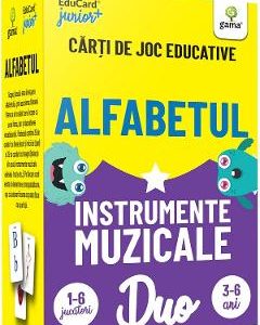 Alfabetul. Instrumente muzicale. Carti de joc educative