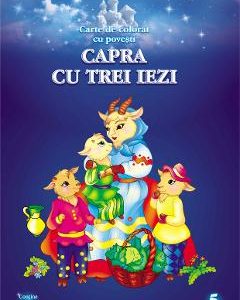 Capra cu trei iezi. Carte de colorat cu povesti