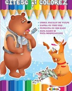 Citesc si colorez: Ursul pacalit de vulpe