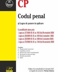 Codul penal si Legea de punere in aplicare Act. 5 ianuarie 2021