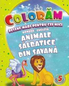 Coloram desene mari pentru cei mici: Animale salbatice din Savana
