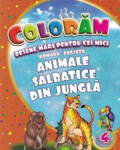 Coloram desene mari pentru cei mici: Animale salbatice din jungla
