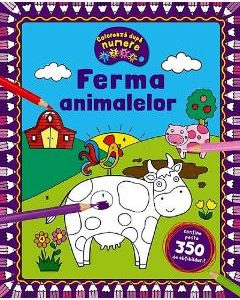 Coloreaza dupa numere. Ferma animalelor