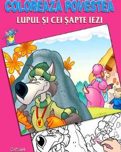 Coloreaza povestea: Lupul si cei sapte iezi