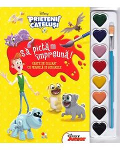 Disney. Prietenii catelusi. Sa pictam impreuna! Carte de colorat cu pensula si acuarele