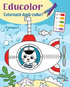 Educolor: Transport. Coloreaza dupa coduri