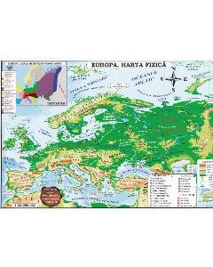 Harta Europa Politica + Fizica (pliata)