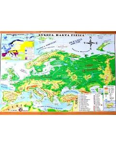 Harta de perete - Europa. Harta Fizica + Harta Politica