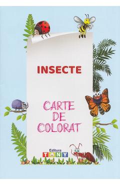 Insecte. Carte de colorat pentru copii – Distracție și Învățare