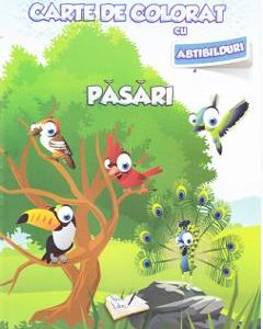 Pasari - Carte de colorat cu abtibilduri