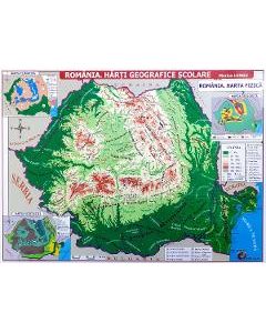 Romania. Harta fizica + Harta repartitiei oraselor