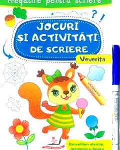 Scrie si sterge. Veverita. Jocuri si activitati de scriere. Caiet refolosibil + whiteboard marker